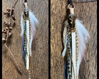 Real Feather Necklace, Feather Pendant Necklace, Feather Jewellery, Natural Feather Necklace with Leather, Boho Feather Jewelry