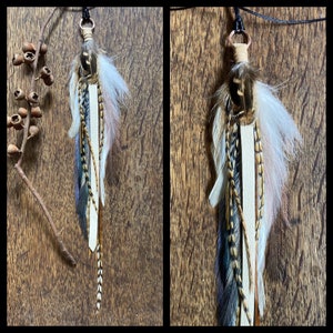 Real Feather Necklace, Feather Pendant Necklace, Feather Jewellery, Natural Feather Necklace with Leather, Boho Feather Jewelry image 1