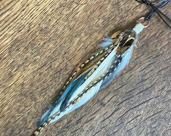 Feather Necklace, Feather Pendant Necklace, Feather Jewellery, Natural Feather Necklace with Leather, Boho Feather Jewellery