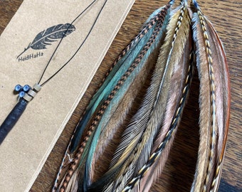 Boho Feather Hair Extensions DIY Kit: Emu & Rooster Feathers