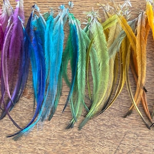 Long Dyed Emu Feathers (6-9 inch): Salon Hair Extensions, Jewelry Supplies