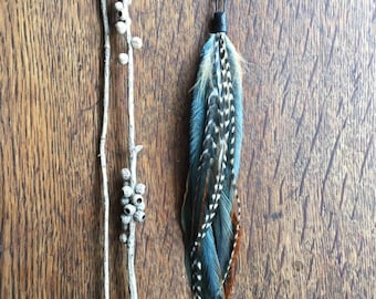 SINGLE Feather Earring, Long Feather Earring, Boho Earrings, Long Dangle and Drop Earrings, Bohemian Earrings, Boho Gypsy Jewelry Festival