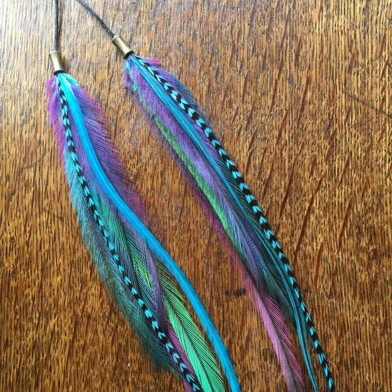 Long Feather Hair Extension Clips Hair Feathers Feather Hair Etsy