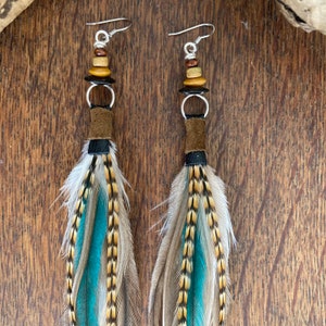 Real Feather Earrings Boho Feather Earring Hoop Earrings | Etsy