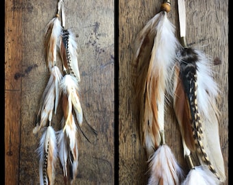 Long Feather Hair Extensions | Long Feather Earrings | Feather Hair Clips | Real Feather Earrings/Boho Jewelry/Tribal Jewellery/OOAK Gifts