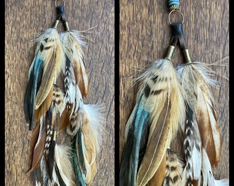 Long Feather Hair Extensions | Long Feather Earring | Feather Hair Clips | Real Feather Earrings/Boho Jewelry/Tribal Jewellery/OOAK Gifts