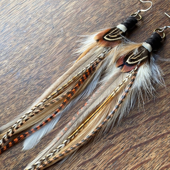 Buy Long Feather Earrings Real Feather Earrings Feather Jewelry