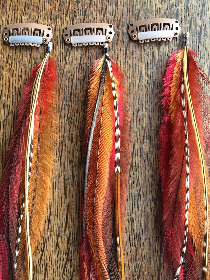 Long Feather Hair Extension Clips Hair Feathers Feather Hair Etsy