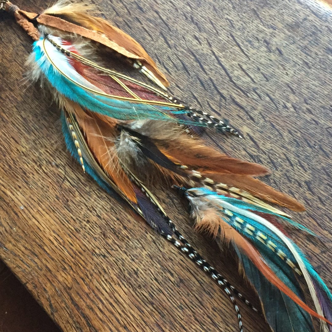 Tribal Feather Hair Clip Feather Hair Extension Leather and Etsy