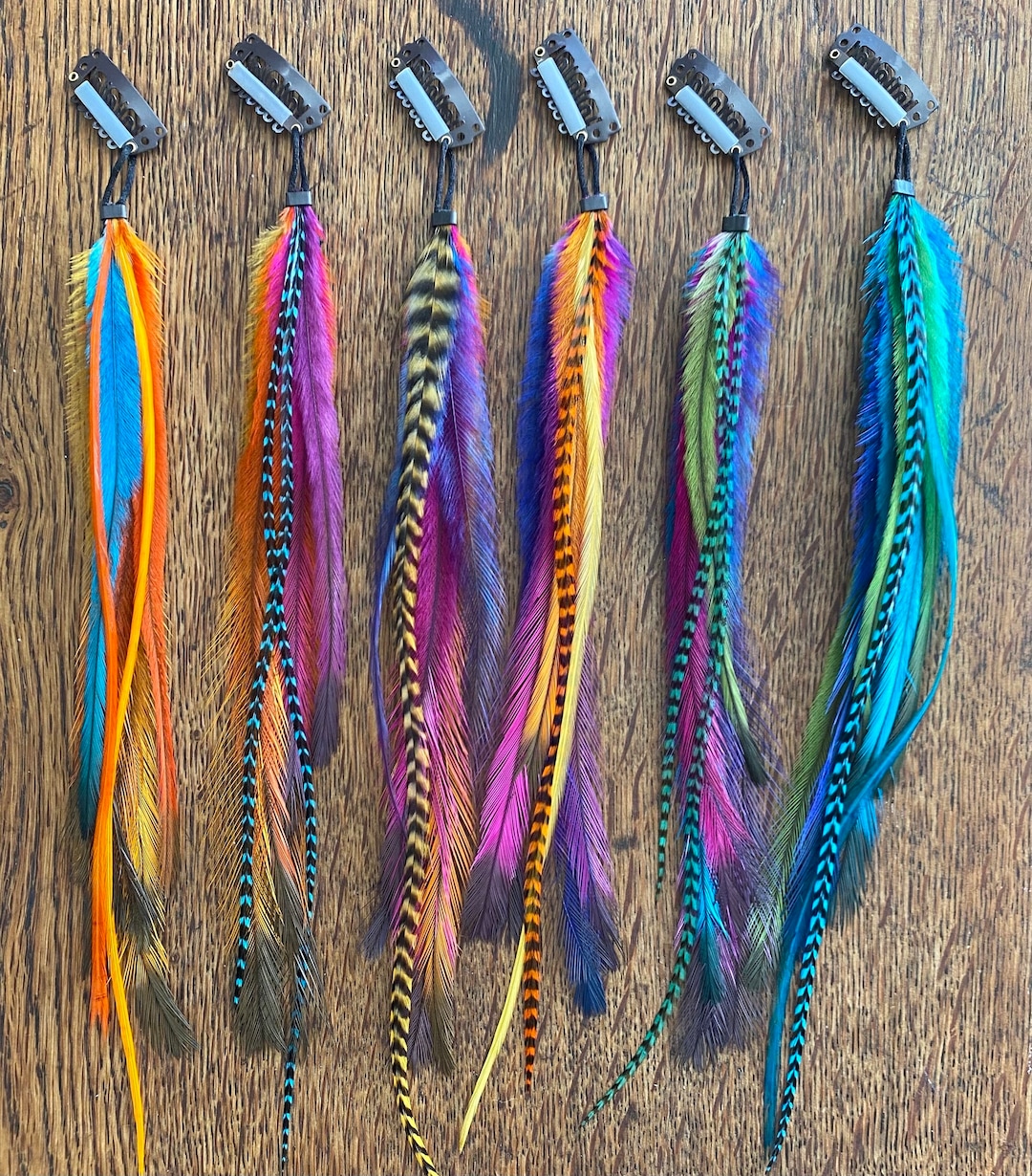 Feather clip hair extension Amazon.com : 8 Pcs Feather Hair Clips Hippie Handmade Boho  main image 4