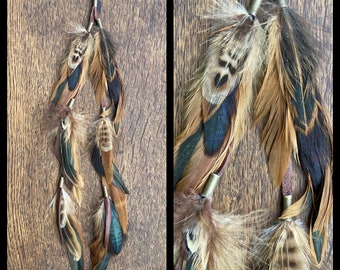 Long Feather Hair Extensions | Long Feather Earrings | Feather Hair Clips | Real Feather Earrings/Boho Jewelry/Tribal Jewellery/OOAK Gifts