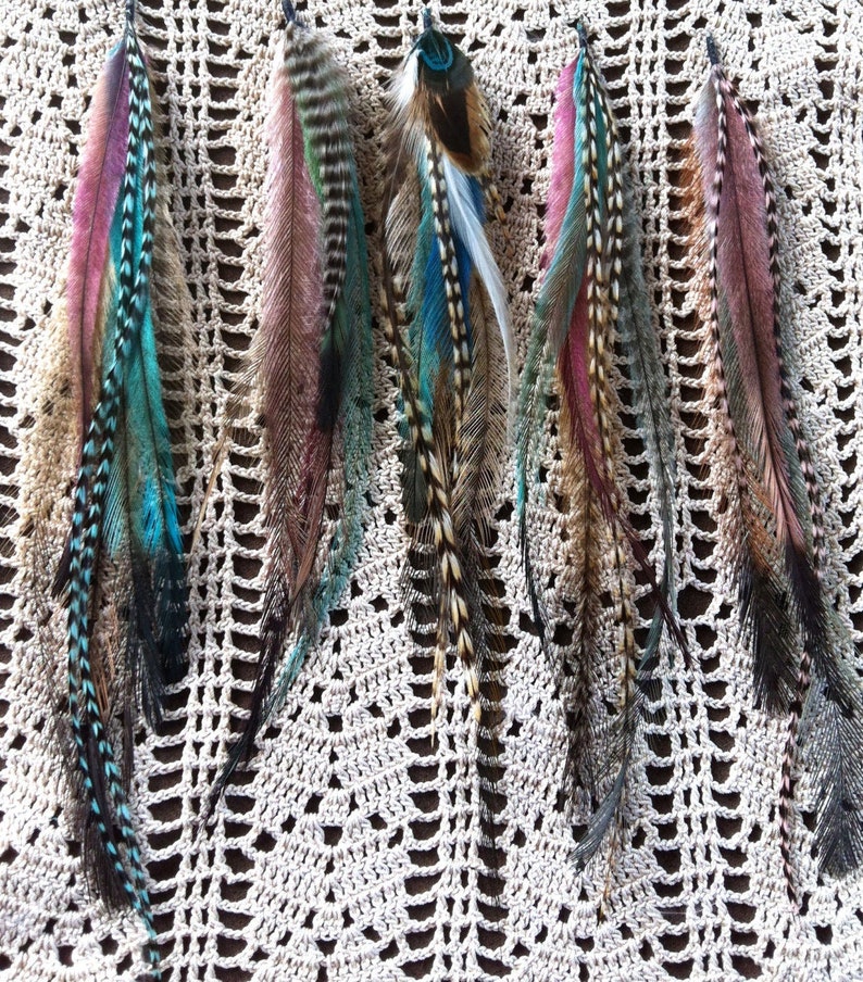 Long Feather Hair Extensions Clip in / Boho Hippie Style Etsy Australia