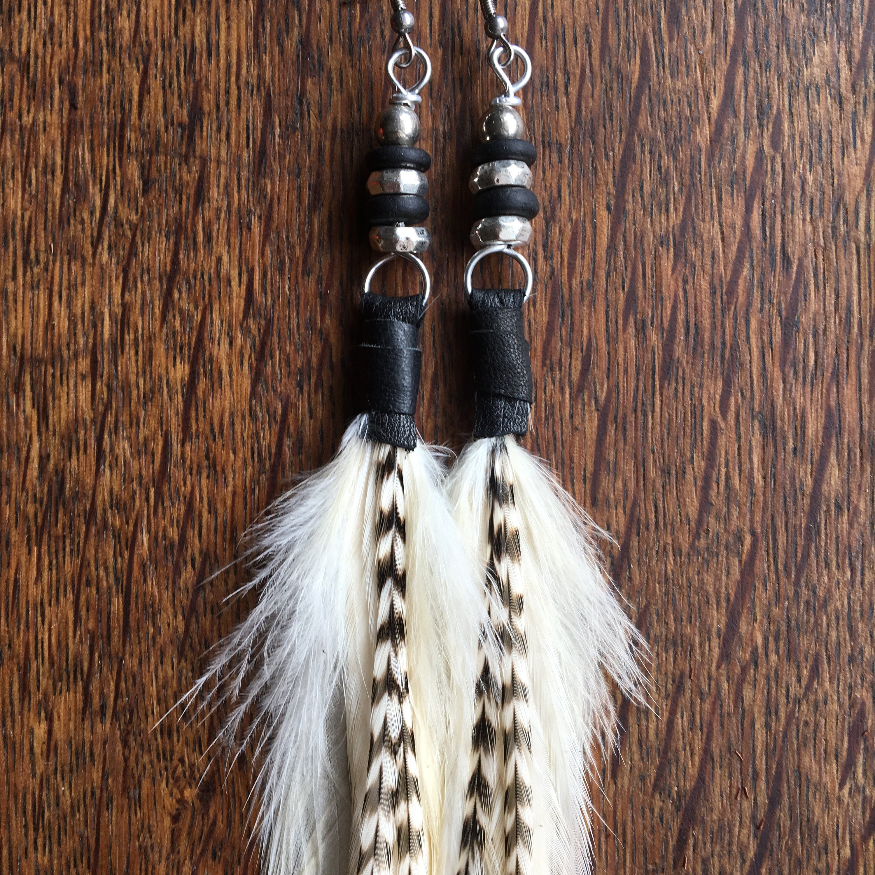 Real Feather Earrings / Bohemian Earrings / Wedding Jewellery/ | Etsy