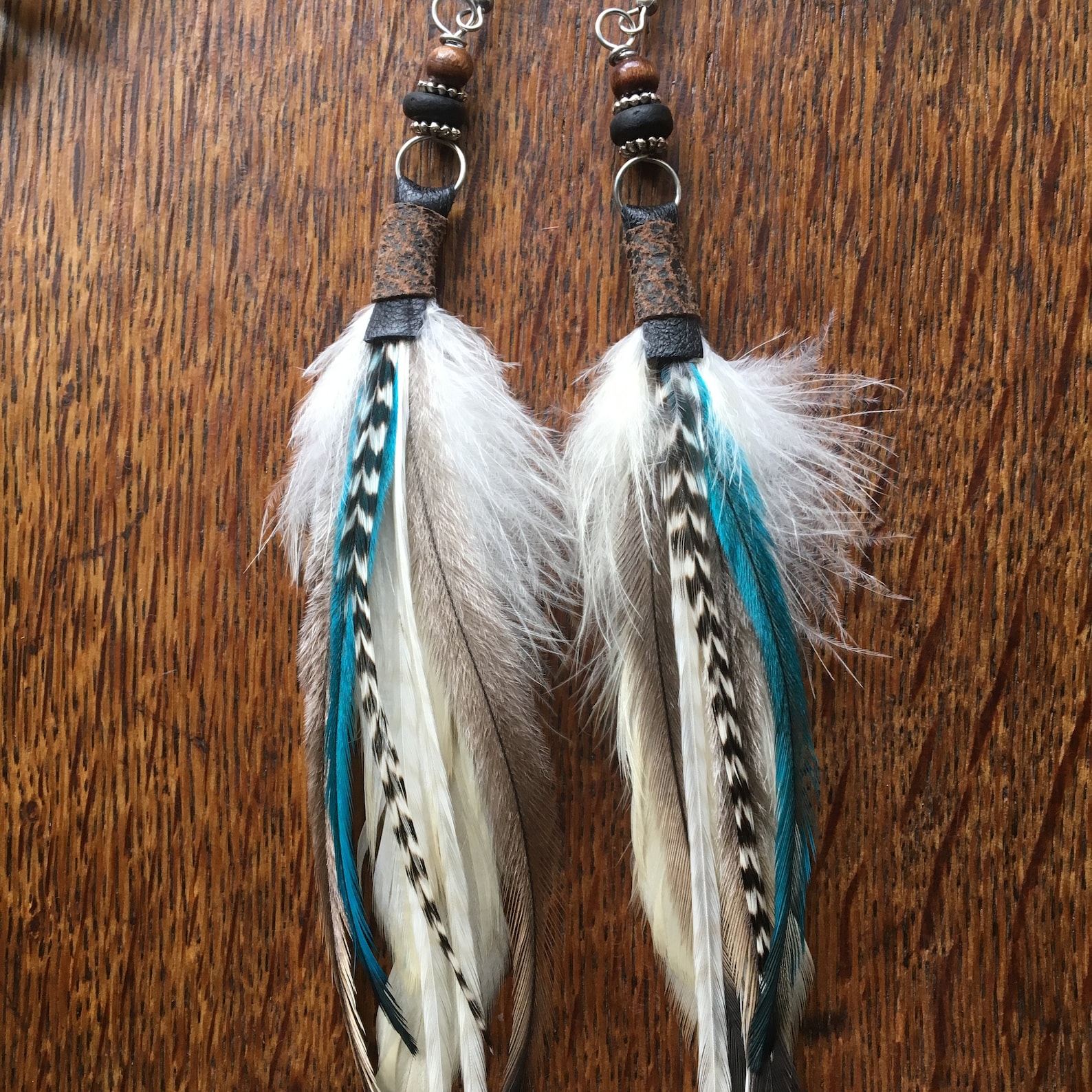 Real Feather Earrings / Bohemian Earrings / White Earrings/ Etsy