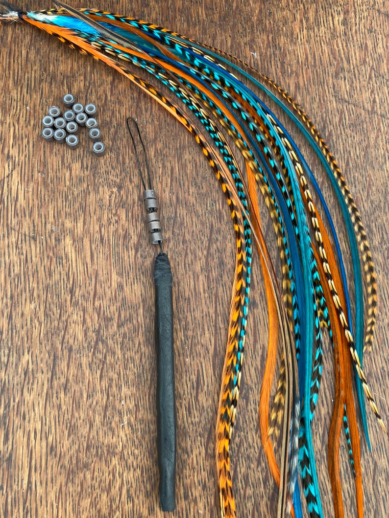 Feather Hair Extensions Kit/ DIY Hair Feathers Long Rooster Etsy