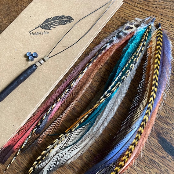 Bonded Feather Extensions & DIY Hair Feather Kits with Beads