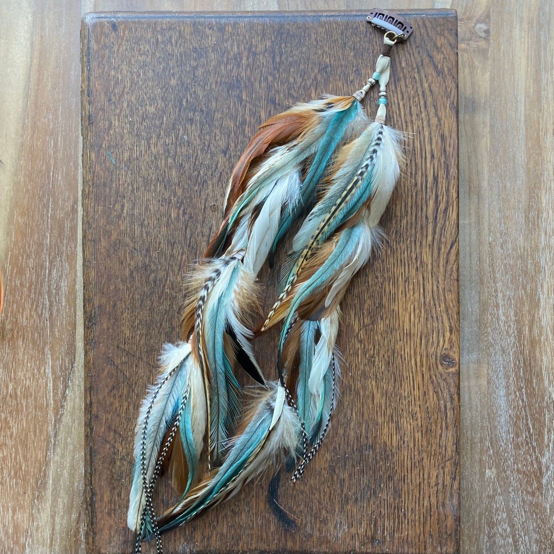 Tribal Feather Hair Clip Feather Hair Extension Leather and Etsy