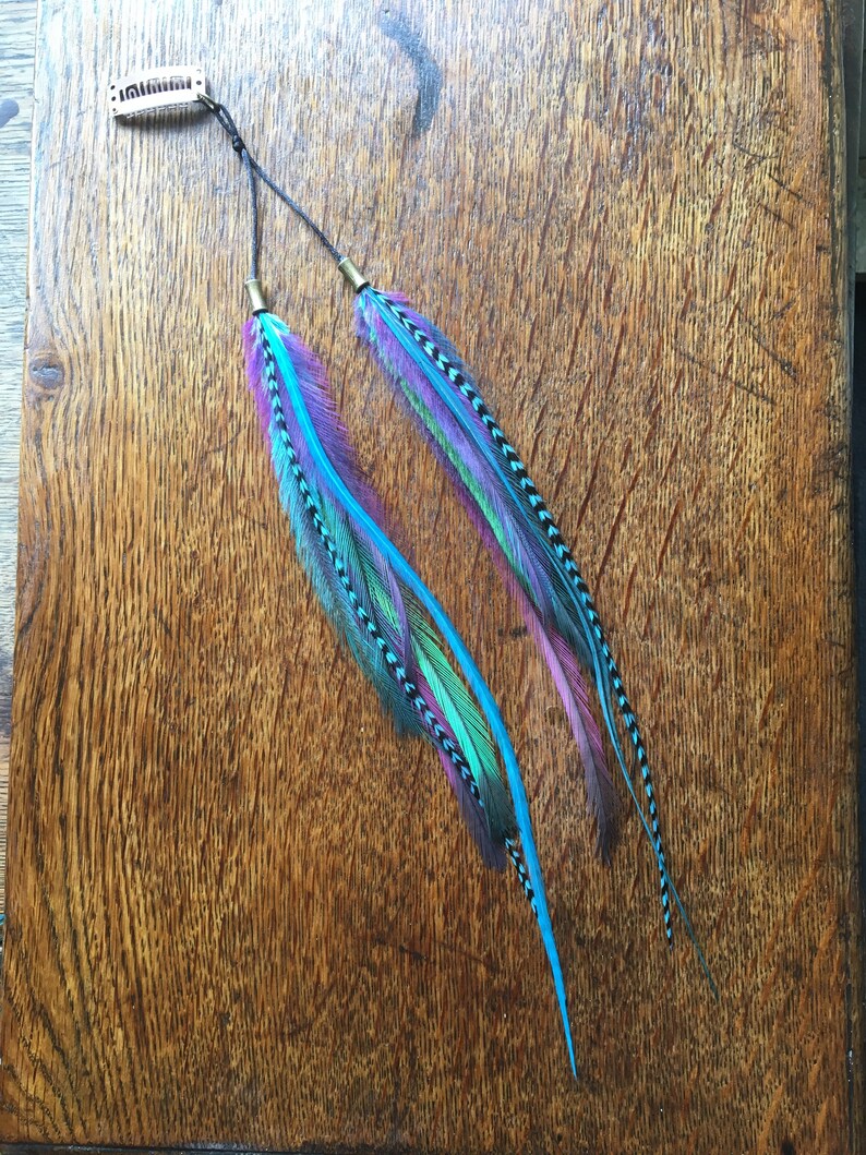 Long Feather Hair Extension Clips Hair Feathers Feather Hair Etsy
