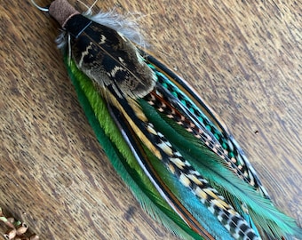 Long Feather Earring: Boho Beaded Hoop, Tribal Jewelry