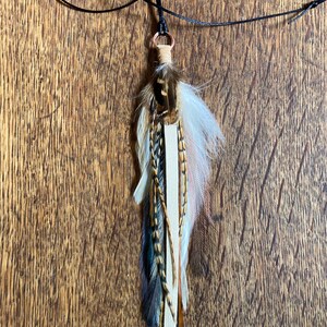 Real Feather Necklace, Feather Pendant Necklace, Feather Jewellery, Natural Feather Necklace with Leather, Boho Feather Jewelry image 3