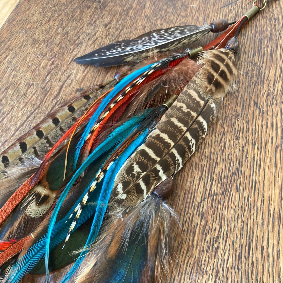 Tribal Feather Hair Extension Clip Feather Hair Clip Hair Etsy UK