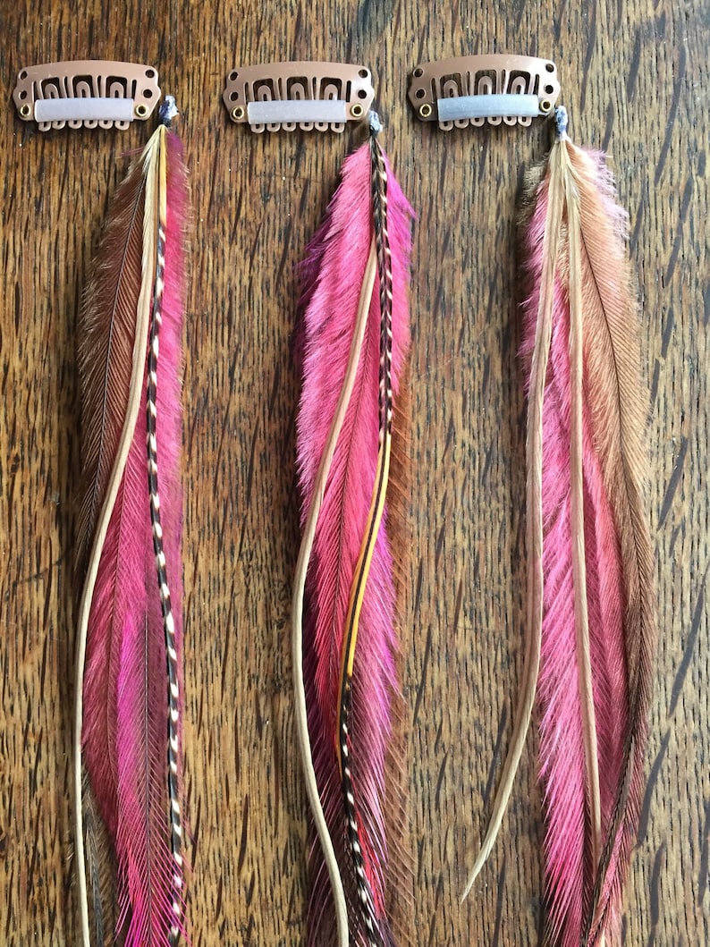 Long Feather Hair Extension Clips Hair Feathers Feather Hair Etsy