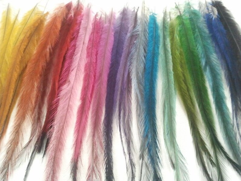 Long Emu Feather Extensions 50 Pack//feather Hair Accessories Etsy
