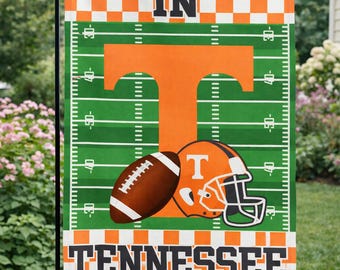 Bandera de jardín de Tennessee: decoración de jardín exterior de fútbol naranja