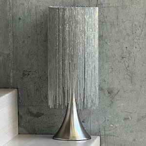 Industrial Chain Fringe Table Lamp – Dimmable Stainless Steel Statement Lighting