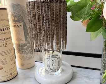 Antique Bronze Candle Warmer Lamp – Dimmable, Adjustable Height, Marble Base, Mixed Metal Shade