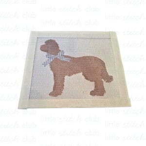 Brown Doodle Dog Needlepoint Canvas