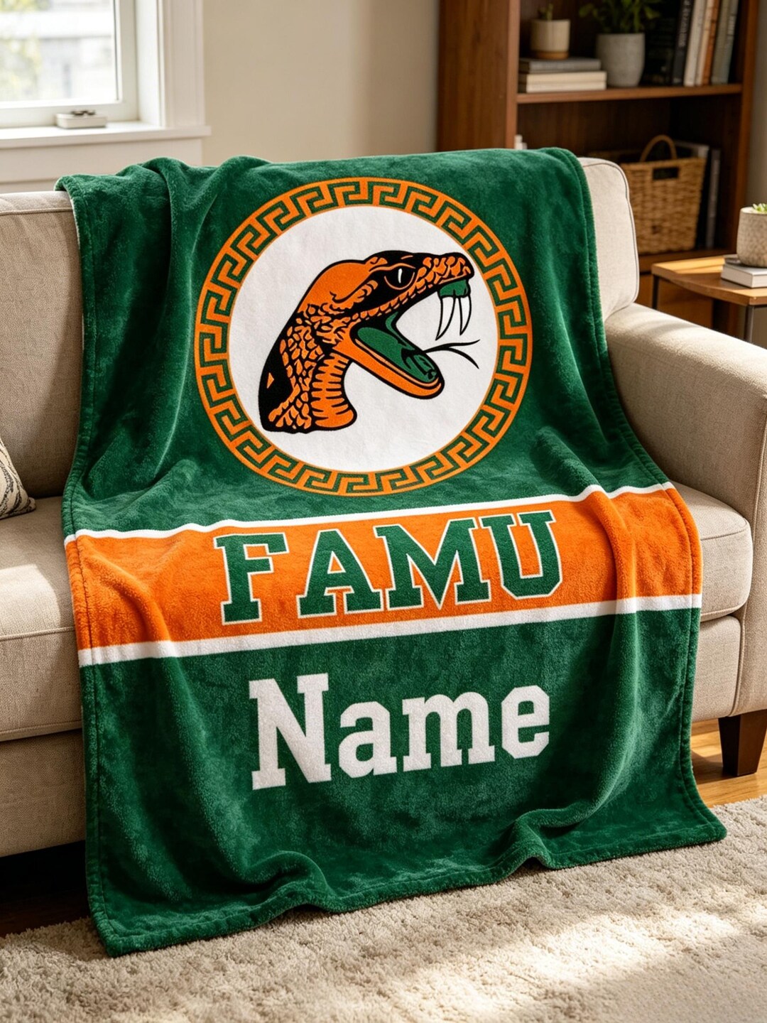 Personalized FAMU Rattler Blanket – Game Day Throw, Dorm Decor, Grad ...
