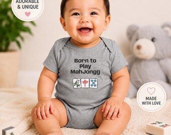 Born to Play Mah Jongg Infant Onies | Baby Mah Jongg Clothing - For Game Day or Family Outing