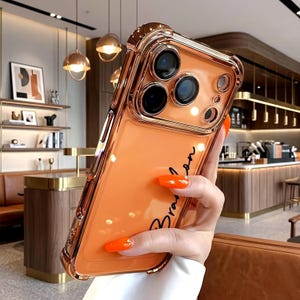 Benutzerdefinierte Name iPhone 17 Hülle, klare Handy-Abdeckung, Pro Max/Pro, Minimalistische Schrift