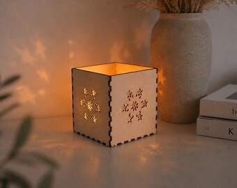 Snowflake Tealight Holder SVG