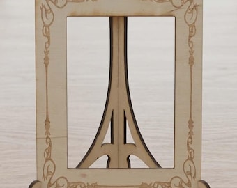 Laser Cut Wedding Frame with Floral Leaf Border (Digital Download)