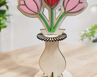Tulip Napkin Holder SVG | Laser Cut 3mm MDF | Kitchen Decor