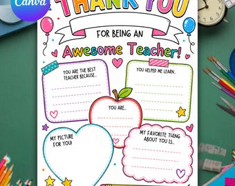 Teacher Appreciation Week Flyer Template, Printable Teacher & Staff Appreciation Sign, Teacher Thank You Flyer, Canva Editable Template