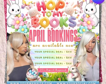 Spring Booking Flyer Easter Promotion Beauty Salon Marketing Template Hair Lash Nails Stylist Editable Canva Instant Download