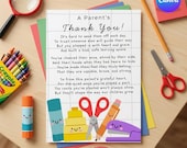 Parent Thank You Card Printable, Teacher Appreciation Poem, End of Year Gift, Editable Canva Classroom Note, Digital Download