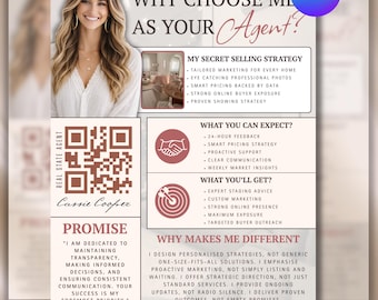 Real Estate Agent Flyer Canvas Template, Realtor Marketing Flyer, Why Choose Me Listing Guide, Editable Instant Download