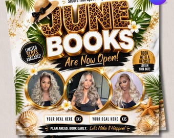 Bewerkbare boekingsflyer juni, beautypromo met cheetah-print, special canva kapsalon, digitale download via sociale media