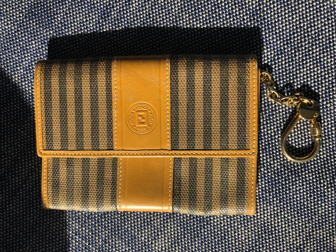 Vintage Fendi Wallet with Keychain and Coin Purse 1980s Etsy