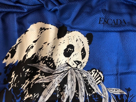 Big Escada Panda Bear Scarf -Shawl in Jacquard Sil
