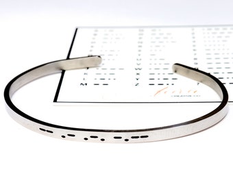 Morse Code Stainless Steel Bracelet – Secret Message Jewelry