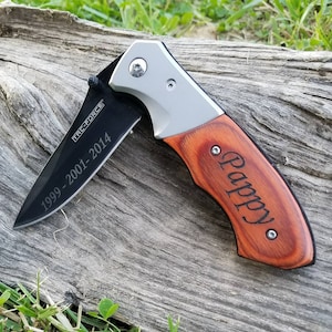 Pappy Gift - Grandpa Gift - Grandfather Gift - Engraved Pocket Knife - Custom Pocket Knife - Pregnancy Announcement Gift - Dad Gift