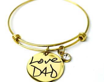 Handwriting Bracelet - Memorial Bracelet - Hand Writing Jewelry - Memorial Jewelry - Actual Handwriting - Keepsake Bracelet - Signature Gift