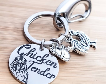 Chicken Tender Keychain - Gift for Chicken Lovers - Farmer's Delight - Hen & Rooster Charm - Poultry Farm Accessory