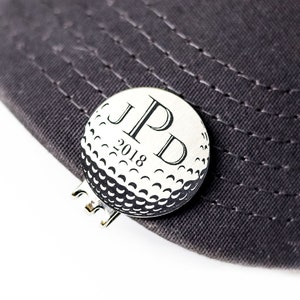 Personalized Golf Ball Marker Hat Clip - Custom Monogram - Valentines Birthday Gift for Him - Custom Golf Accessories
