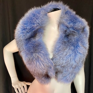 Men's fur pelerine - blue frost fox wrap - arctic-store